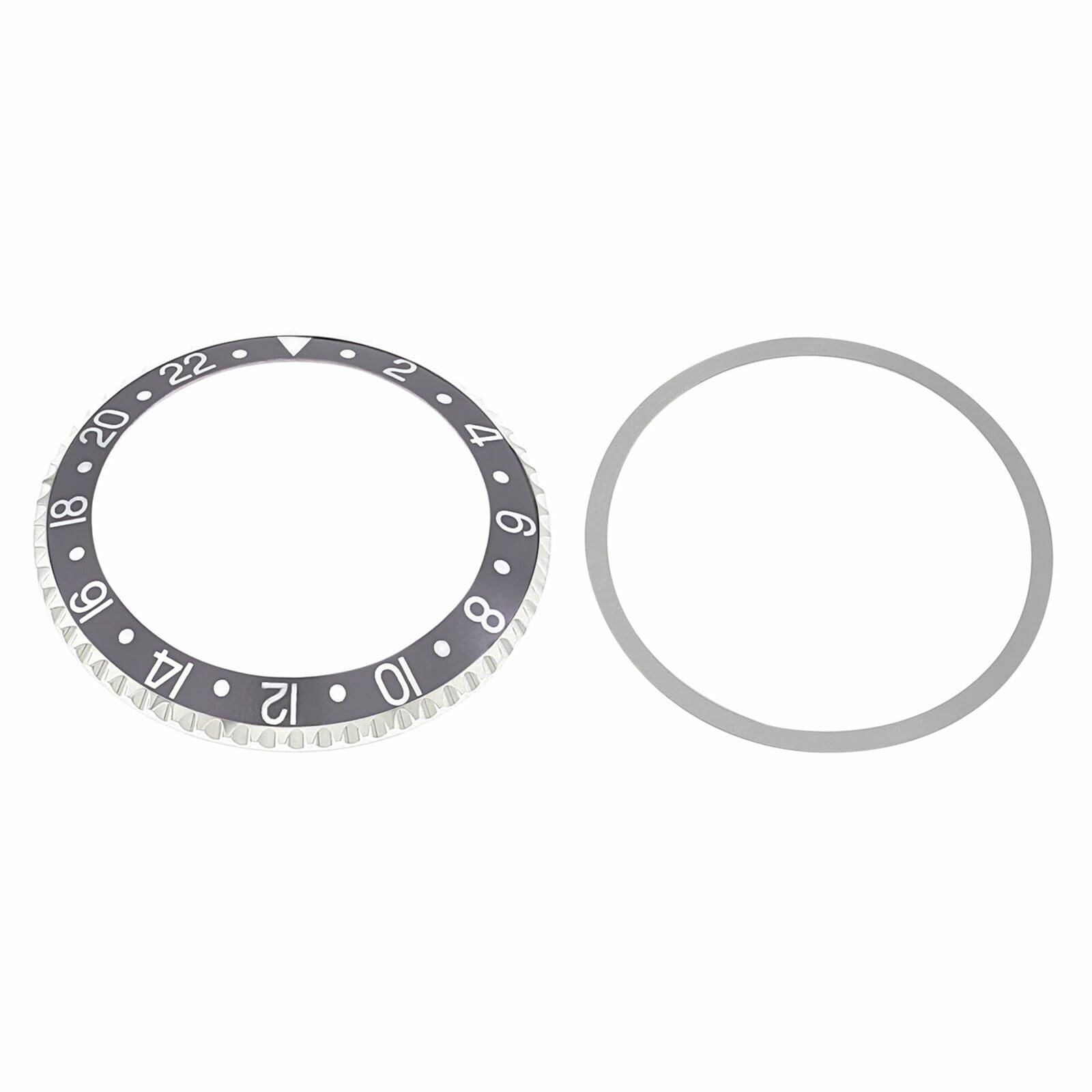Ewatchparts Bezel & Insert Compatible With Vintage Rolex GMT Master I 1675,16750,16753,16758 Gray Silver