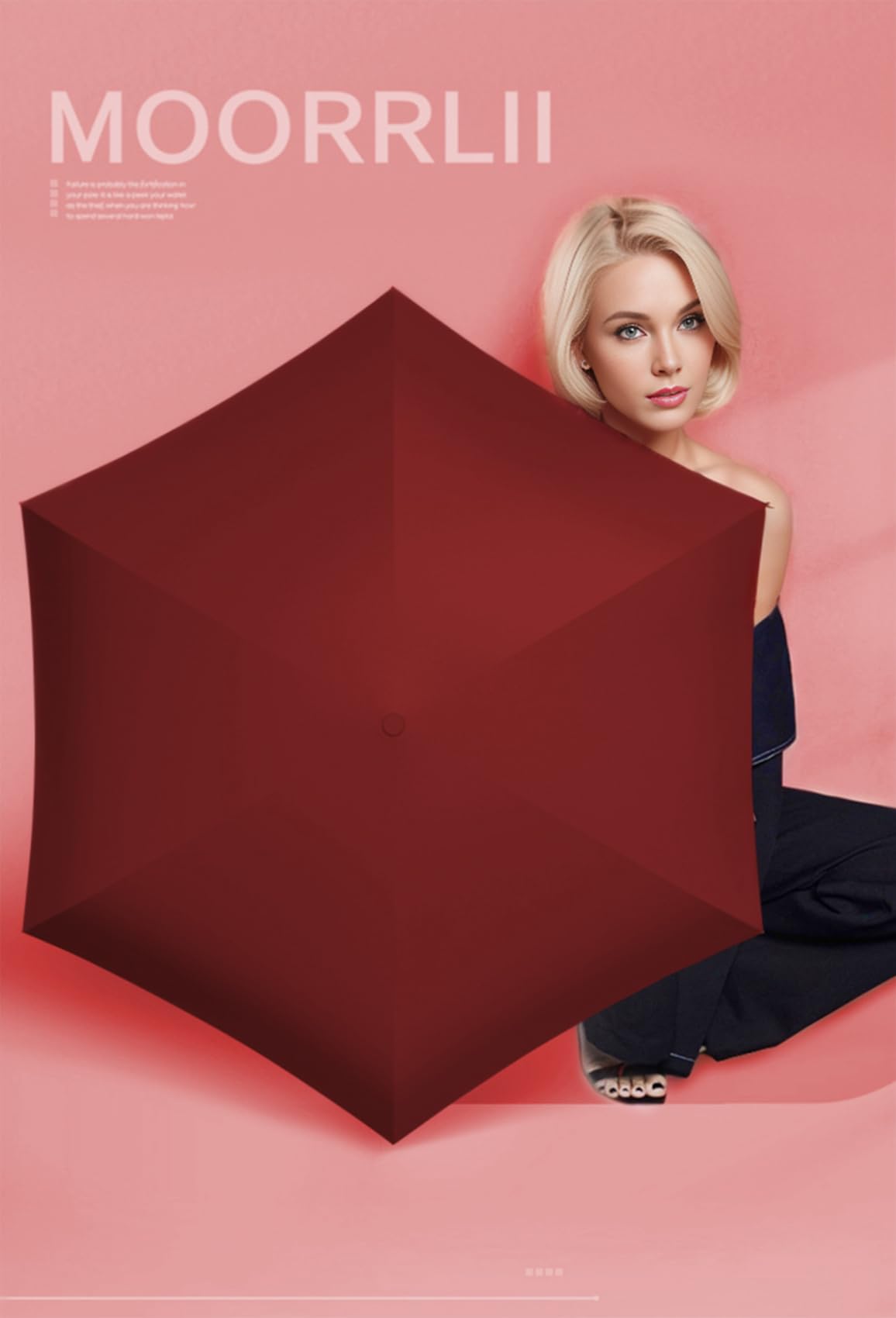 Moorrlii Travel Mini Ombrello per Borsa Con Caso-Piccolo Compatto Ombrello UV Protezione Sole-Leggero Piccolo Ombrello Tasca Con Caso Per Donne, Ragazze