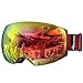 OutdoorMaster Ski Goggles PRO - Frameless, Interchangeable Lens 100% UV400 Protection Snow Goggles for Men & Women ( Red Frame VLT 15% Red Lens and Free Protective Case )