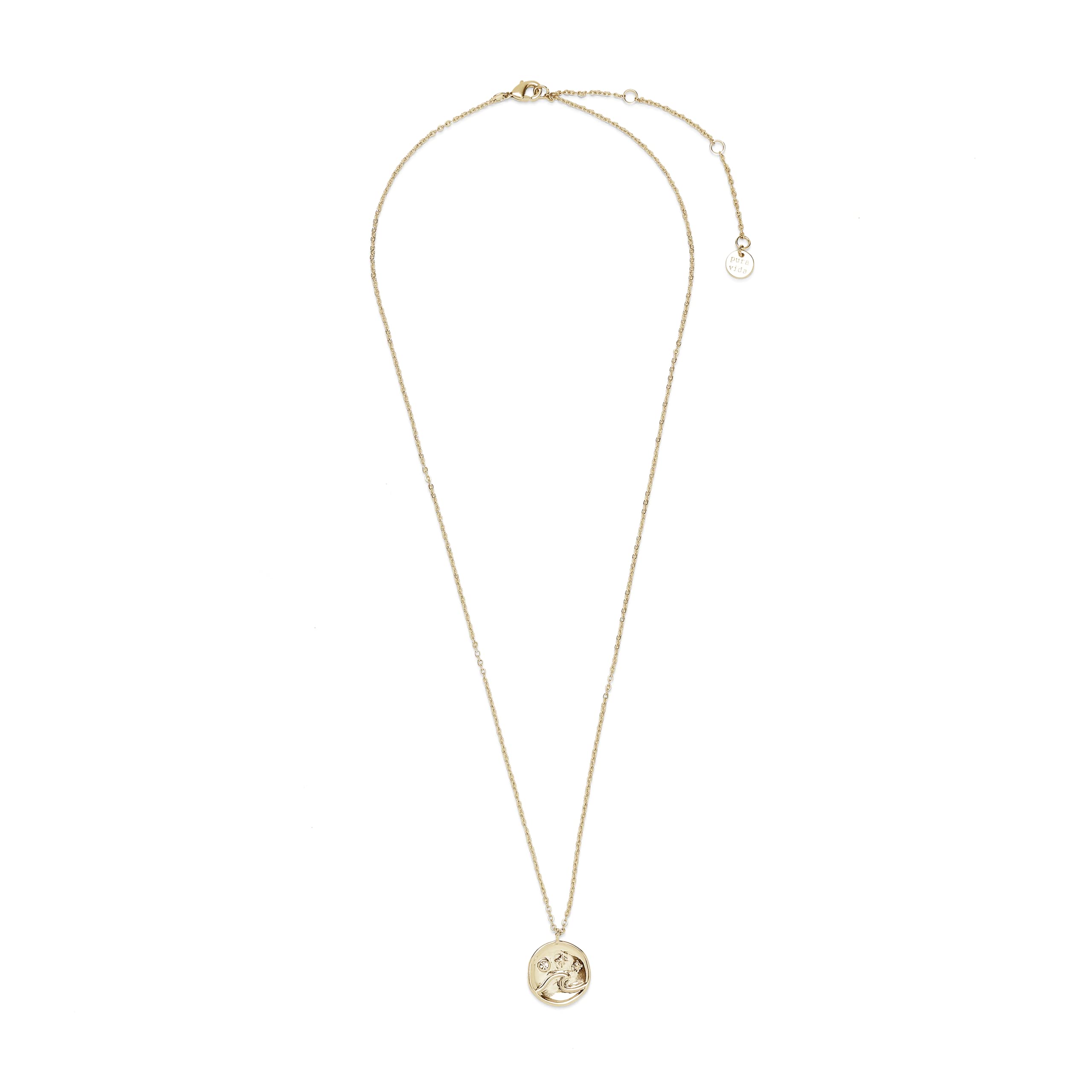 Pura Vida18 Silver Or Gold Plated Crystal Wave Coin Necklace