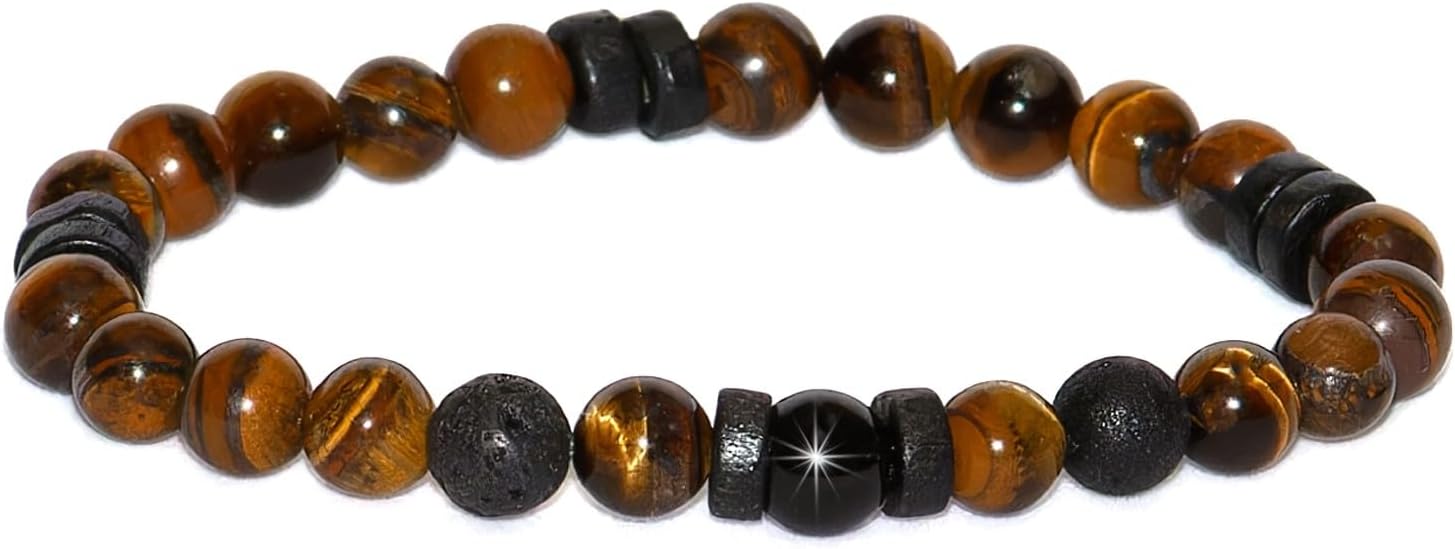 Pulsera de Cuentas con Difusor de Aromaterapia - Ojo de Tigre