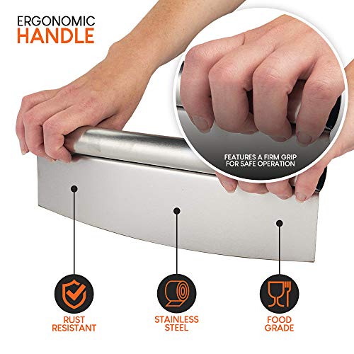 Pizza Cutter Wheel Rocker Sharp Knife Firm Grip Nonstick Stainless Steel Slicer Exultimate #TOP2