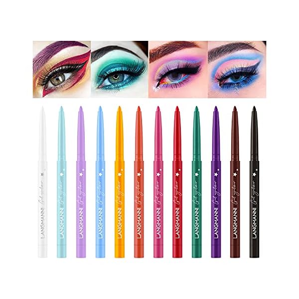 MAREOTIC Eyeliner Set, 12 Colors Eyeliner, Matte Eyeliner Set Professional Eye Shadow Set Colorful Eyeliner, Long Lasting, Waterproof