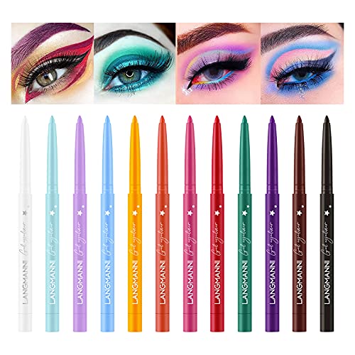 Eyeliner Set, 12 Colors Eyeliner, Matte Eyeliner Set Professional Eye Shadow Set Colorful Eyeliner, Long Lasting, Waterproof