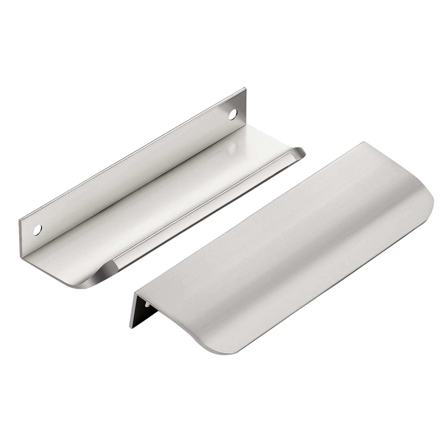Brushed Nickel Cabinet Handles Finger Edge Pulls 5 Inch CC 30 Pack