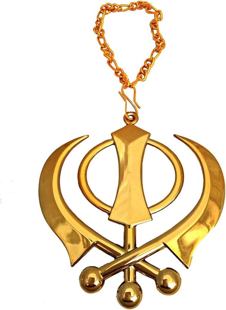 S,S Store Golden Colour Khanda For Car Rear Mirror