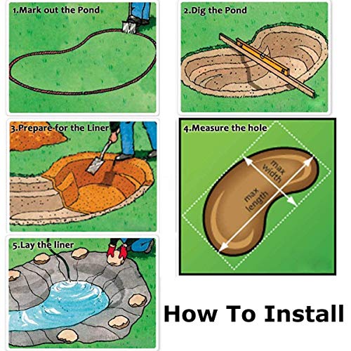 Baogu Weiß Teichfolie Gartenteich HDPE 16S für Fisch Teich Gardens Pools UV-Beständig reißfest umweltfreundlich (2m x 2m)