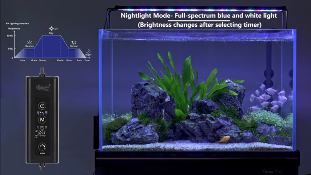 Image of hygger New Mode 24 /7 Timer LED Aquarium Light, Auto On Off Full Spectrum Fish Tank Light Fish Colorful /Sun /Nightlight /Wrgb Cycle Mode for Freshwater Plants Tank (for 50in~57in Long Tank)