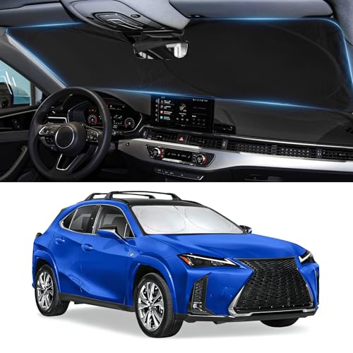 Image of Sun Shade for Lexus UX Windshield Sunshade Custom Fit 2019-2024 2025 2026 Lexus UX 200 /250h /260h /300h /300e Accessories Foldable Front Window Cover Retractable Sun Visor Interior Cool