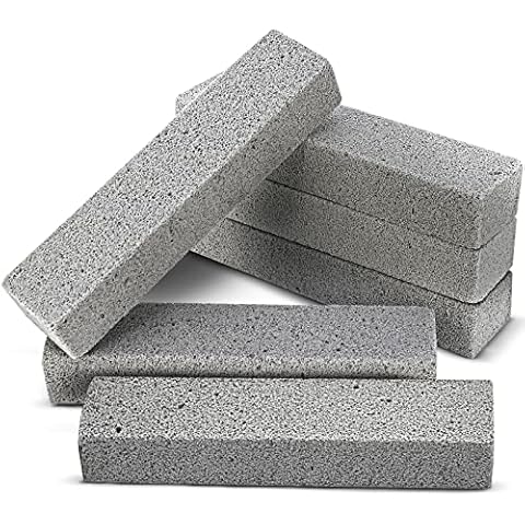 Pumice Stone for Toilet Bowl Cleaning, Remove Hard Water Rings, Limescale Stains, Calcium Buildup, Iron and Rust, Pumice Stick for Toilet, Bathtubs, Pool Shower Tiles, Kitchen, Household, 6 Count Cover