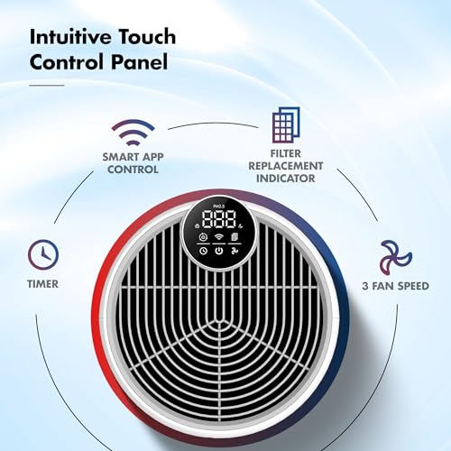 Image of Pure Air PA5 Wozoyo Air Purifier for Home & Office, 4-in-1 filter, Pre Filter,Anti-Bacterial,H13 HEPA,Activated Carbon,Covers 1570ft,Removes 99.99% PM2.5 PM10 Smoke Dust Odor,APP control,LED Display