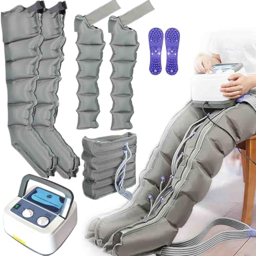 Botas Presoterapia Piernas Y Abdomen | Aparato Botas De Presoterapia para Casa Piernas Y Abdomen | Maquina De Presoterapia Profesional Cuerpo Completo Masajeador Pierna 6 Camaras