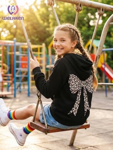 Image of WELAKEN Cotton Hoodie Sweatshirt for Girls Kids & Teens Long Sleeve Pullover with Kangaroo Pocket