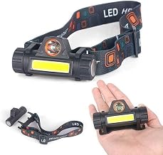 USB Rechargeable Metal LED Headlamp, Waterproof Wide Beam Head Torch, Adjustable Headlight Flashlight for Camping, Fishing, Hiking, Running, Emergency & Outdoor Work (1 Pics)