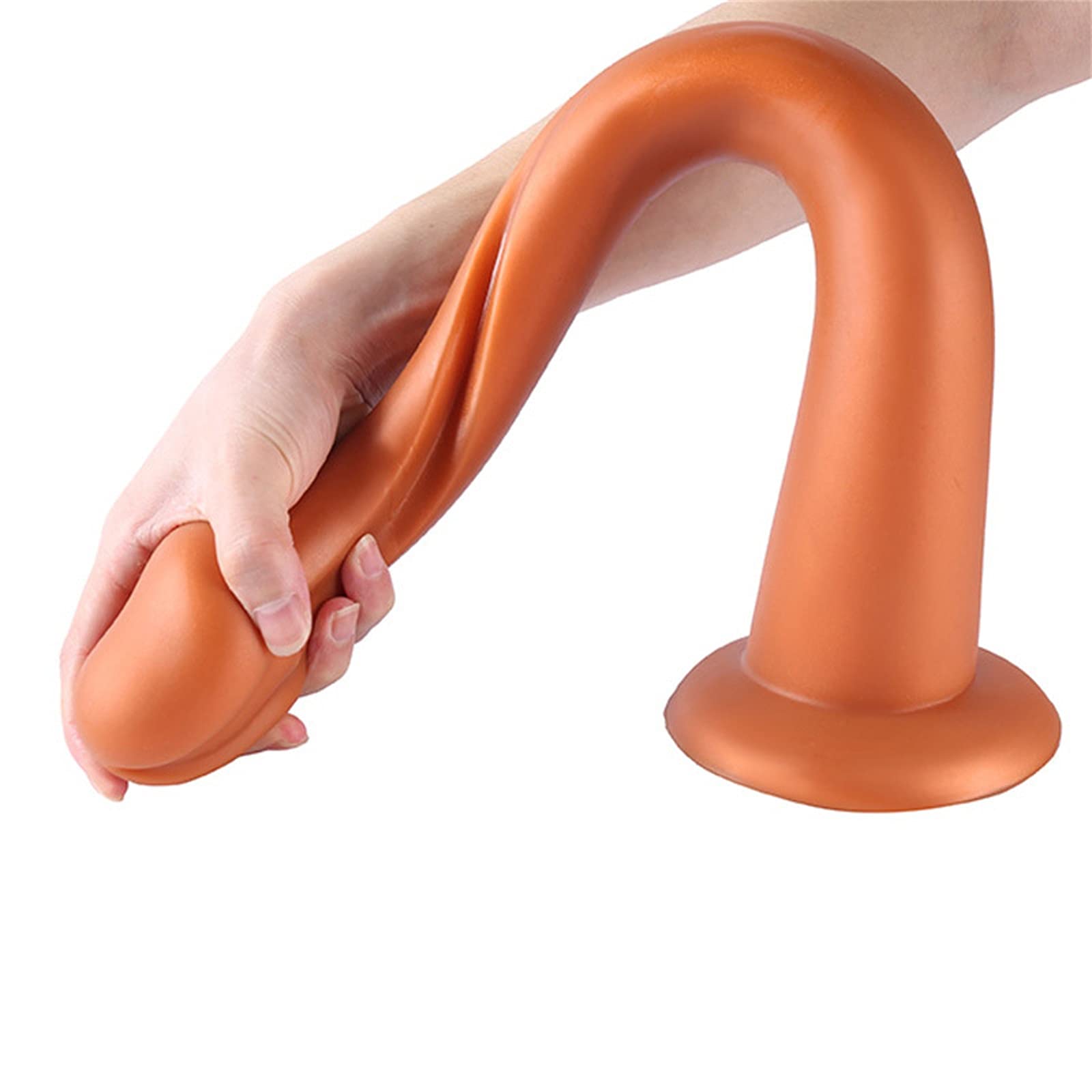 ZWBHSH Plug Anale Morbido Silicone Extra Lungo Butt Plug Dilatatore Dell'ano Vaginale Massaggiatore della Prostata Uomini E Donne Masturbatori Giocattoli del Sesso 4 Formati tra Cui Scegliere,d'oro,L