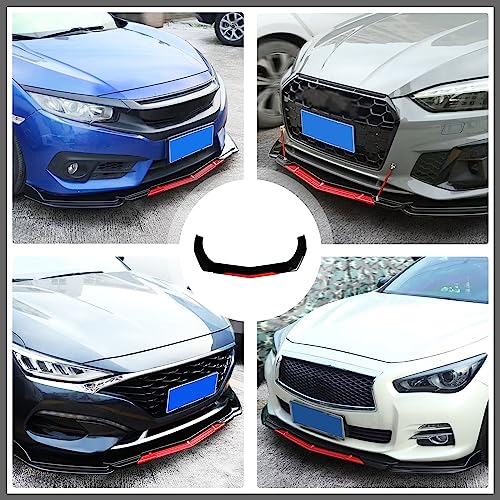 DREAMOTOR Universal Car Front Bumper Lip + 2PCS 8"-11" Adjustable Splitter Rods front lip Spoiler Splitter Body Kit Compatible with Dodge Charger Nissan Cruze Honda Civic Toyota Altima Chevy - Image 3