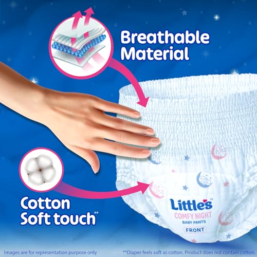 Image of Little's Baby Diapers L Size (Large) Pants Style | 9-14 kg | 30 Count | Comfy Nights Baby Diaper Pants with Leakage Guard & Upto 12 Hours Absorption (30 Count, Pack of 1)