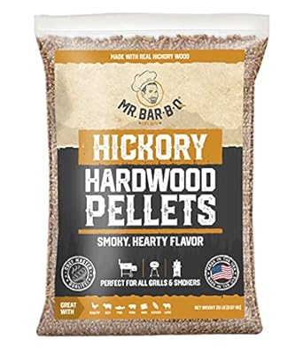 Mr. Bar-B-Q Hickory Smoking Pellets (20 lb. Bag) | Traditional Smokey Flavor | Perfect for use with Pellet Smokers | All-Natural Hardwood Pellets…