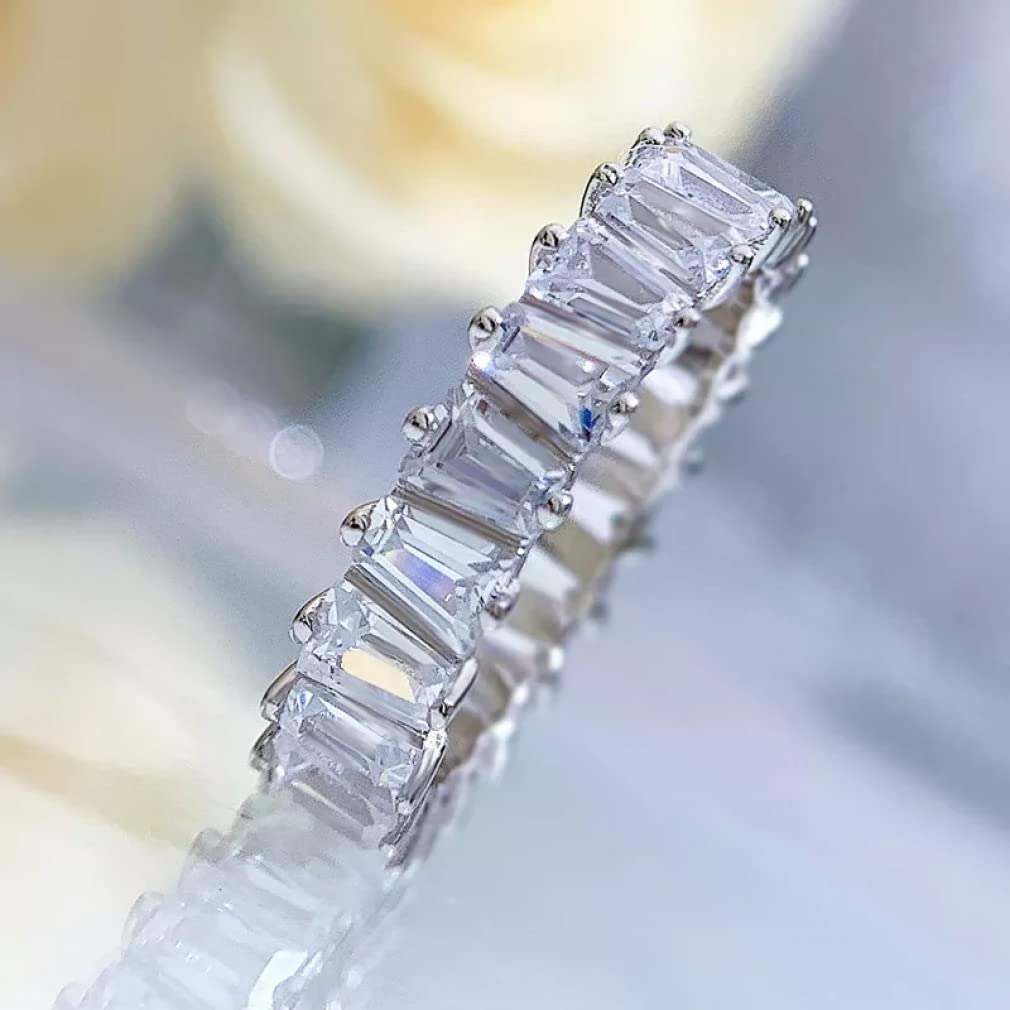 Tummty 925 Sterlingsilber-Form-Kohlenstoff-Diamant-Ringe für Frauen, die Hochzeits-Schmucksache-Geschenk funken