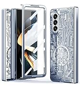 Miimall Kompatibel mit Samsung Galaxy Z fold 5 Hülle mit Displayschutz Scharnierschutz, [Galvanis...