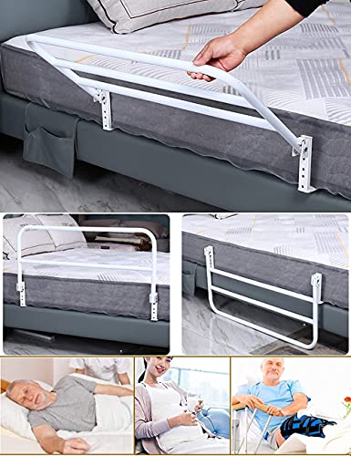 Barandilla plegable de cama de 130 cm evite caídas con la base de 15 cm 5