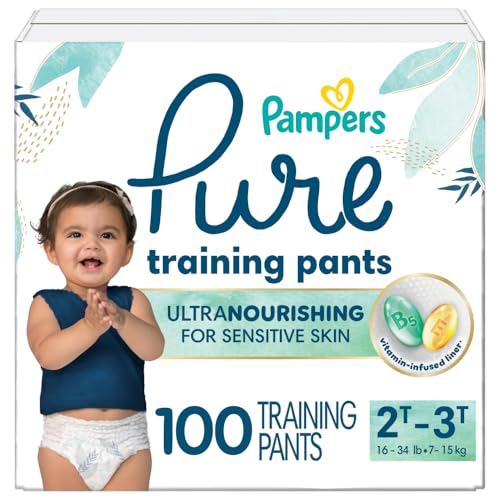 Image of Pampers Pure Protection Training Underwear, Unisex, Size 2T3T, 100 Count, Premium, Hypoallergenic, Soft, Absorbent