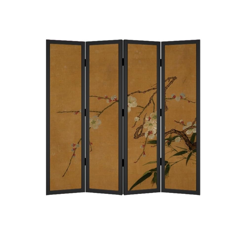 Room Divider Screens Retro Chinese Plum Blossom Folding Screen Partition Living Room Entrance Background Wall Block Mobile