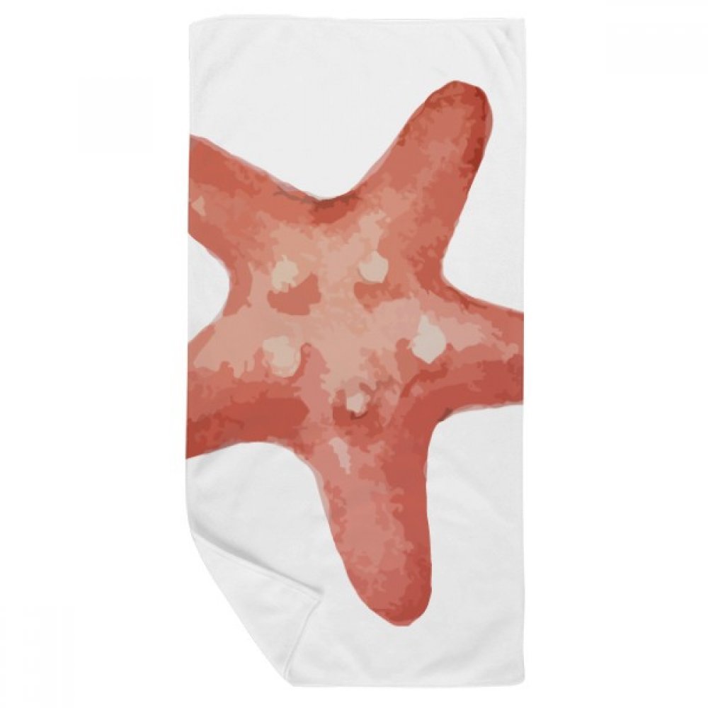 Serviette de bain étoile de mer rouge gant de toilette 35x70cm multicolore