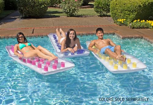 Image of Poolmaster Classic French Pocket Inflatable Swimming Pool Mattress Float for Adults, Blue