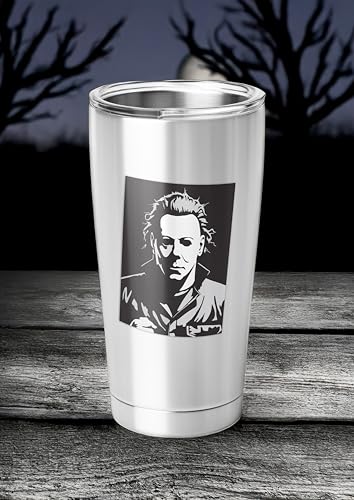 Image of Elektroplate Michael Myers Slasher Mugshot Dynamic Car Decal Set of 3 | Officially Licensed Halloween, Weatherproof Automotive Grade Horror Movie Vinyl Sticker for Water Bottle, Laptop & More