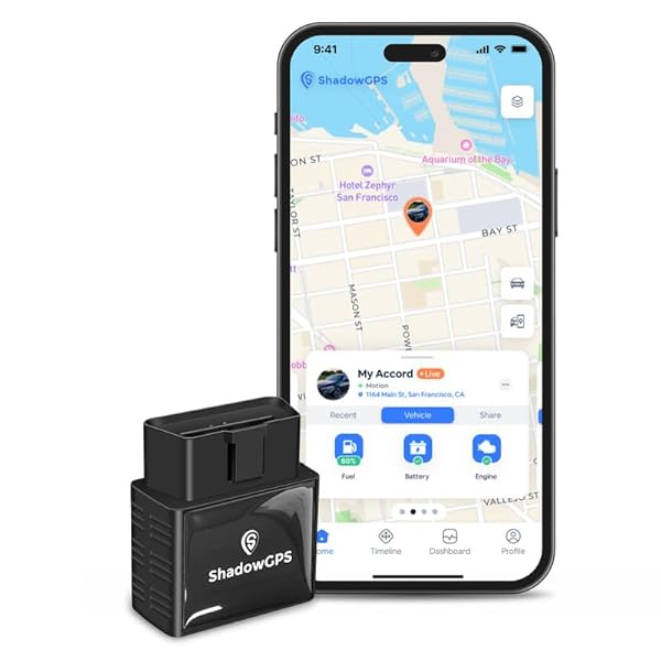 OBD2 GPS Tracker for Vehicles - Car Tracker Device Hidden with Vehicle Location, Trip History, Driving Alerts, GeoFence for Fleets & Family with 14 Days Free Trial, Plug-n-Play, 1 Year