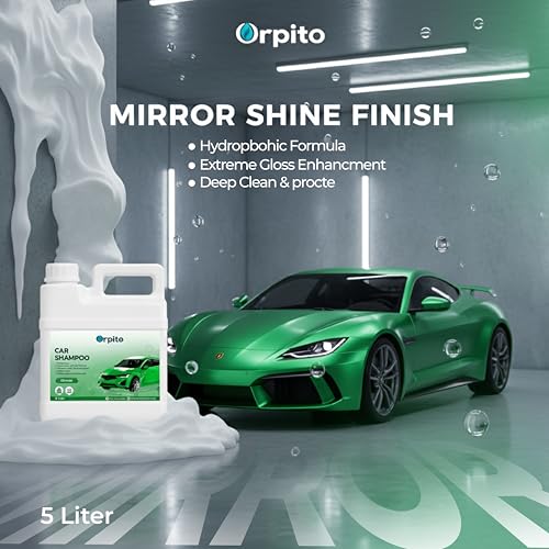 Image of Car Shampoo 5L Multi Fragrance | High Foam Car Wash Liquid | Deep Cleaning Formula | pH Neutral Paint Safe | Removes Dust & Grime | Glossy Finish Wash (1, GREEN)