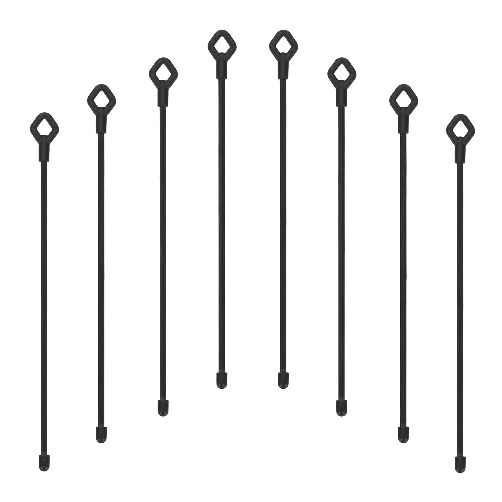 PATIKIL Rubber Twist Ties, 10 Inch Silicone Reusable Twist Ties Heavy Duty Bendable for Bundling Holding 8 Pcs, Black