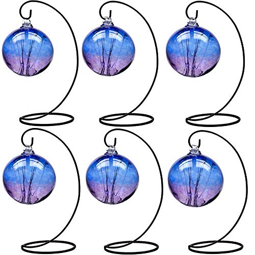 HOHIYA Ornament Display Stand Black Hanger Witch Ball Glass Terrarium Halloween Christmas 9inch
