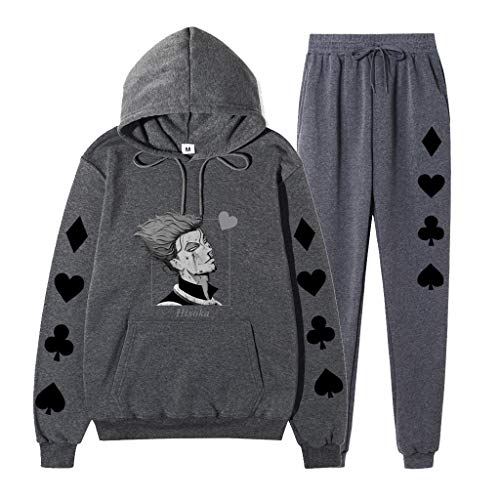 Novo anime Hunter x Hunter moletom com capuz e calça de moletom H X H Hisoka Cosplay moletom masculi