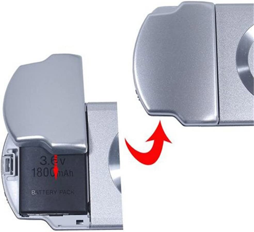 Battery Back Case Protective Cover Door Lid for Sony PSP 2000 3000 Series Game Console (Silver)