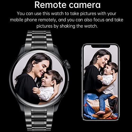 FILIEKEU Bluetooth llamadas reloj inteligente hombres mujeres ritmo cardíaco monitor de sueño pasos IP67 impermeable deporte fitness Tracker 1.3 pulgadas pantalla táctil Fasion negro acero inoxidable