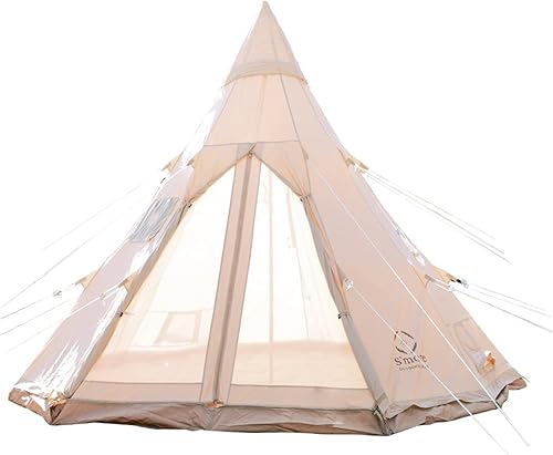 Miniatura 1 de S'more Tienda de campaña de lona glamping, tienda de campaña familiar para 4 estaciones para 34 personas, impermeable, resistente al viento y a la