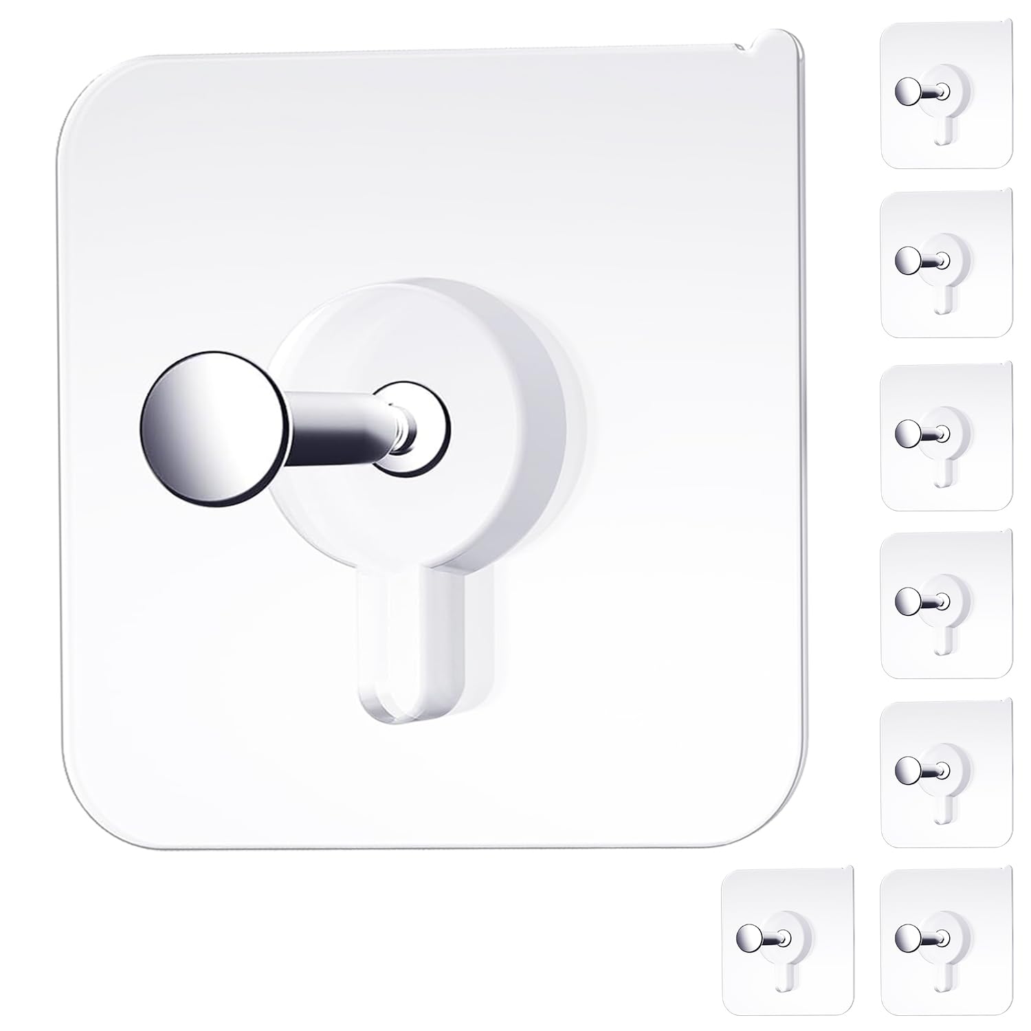 SUNVIBE® 8 Pieces Self Adhesive Heavy Duty Nail Photo Wall Hook No Drilling Installation for Use Inside Home & Kitchen-image-22
