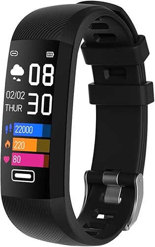 Rastreador de fitness con pantalla a color AMOLED 1.1, monitor de frecuencia cardíaca 247, rastreador de actividad con monitor de sueño, calorías,