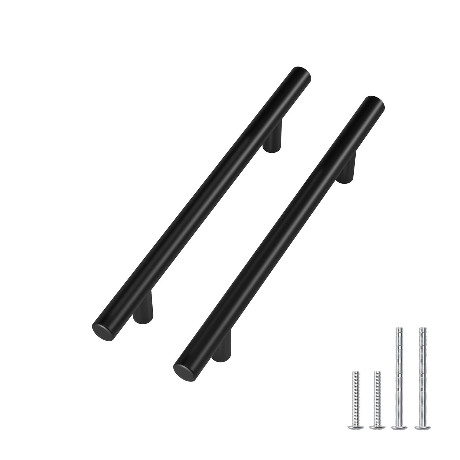 LONTAN 30 Pack Black Kitchen Cupboard Handles 128mm Black Kitchen Handles Drawer Pulls for Bathroom Bedroom Cabinet Wardrobe T-Shaped Stainless Steel Pulls