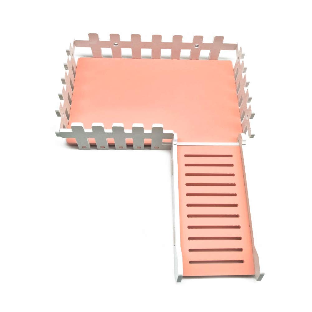 Naisidier Hamster Ladder Fence Toy Pet Activity Fence Toy Small Animal Viewing Interactive Platform Toy Pet Supplies With Screw For Squirrel Rabbit Pink