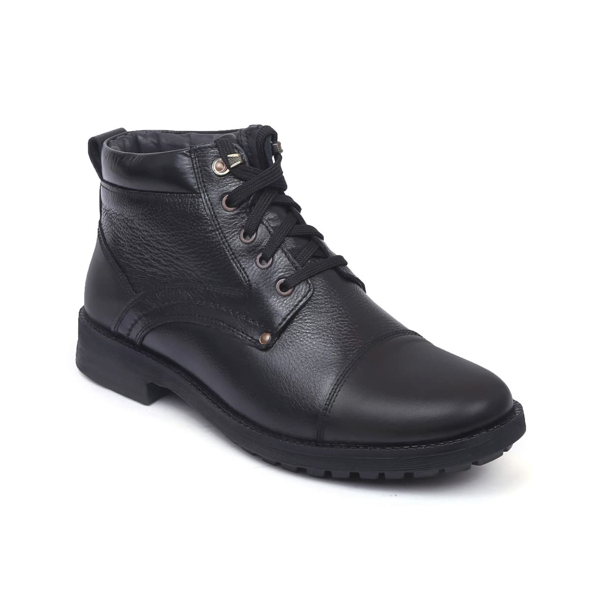 zoom shoes Men's Genuine Leather Stylish High Ankle Boots With Laces For Travelling/Office/Party ZA-4171 | Lace-up Shoes With 1-inch Heel, Memory Cushion Insole & TPR Sole-picture-21