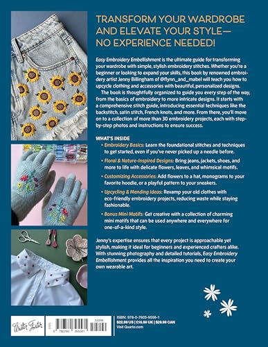 Image of Easy Embroidery Embellishment: Learn to Customize Your Clothes with Simple Stitch Techniques