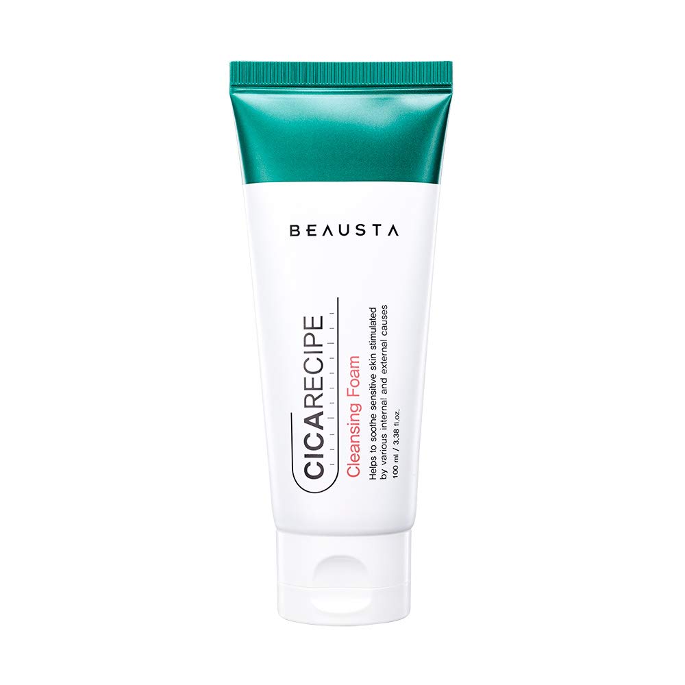 Mousse Nettoyante Apaisante à l'extrait de Centella Asiatica Pour Visage/Pour Les Peaux Sèches et Sensibles/Beausta Cicarecipe Cleansing Foam K-Beauty 100 ml