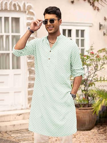 Image of BE ACTIVE Cotton Kurta for Men | Traditional and Classy Design | Indian Kurta | Full Sleeve Kurta