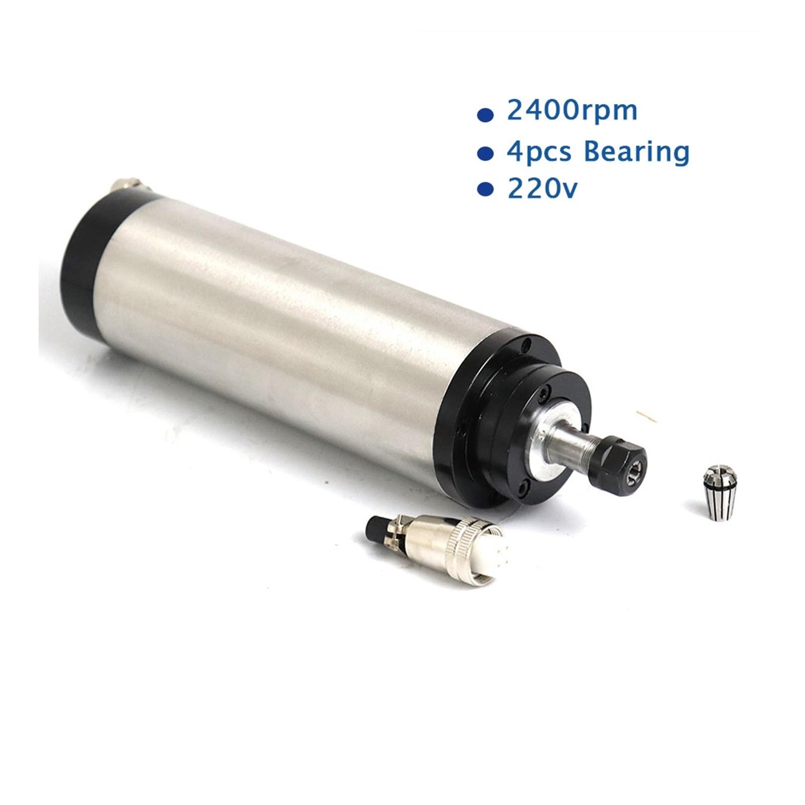 KACOME Water-Cooled Spindle 1.5KW 65mm ER11 220V /110V 24000rpm 4-Bearing Spindle Motor(1.5KW 220V)