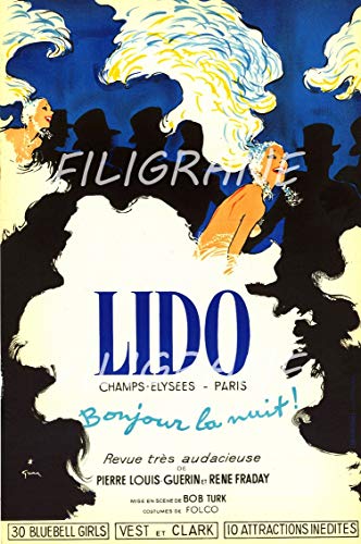 PostersAndCo ™ Lido Cabaret Rvax-Poster/Reproduction HQ 40x60cm d'une Affiche Vintage