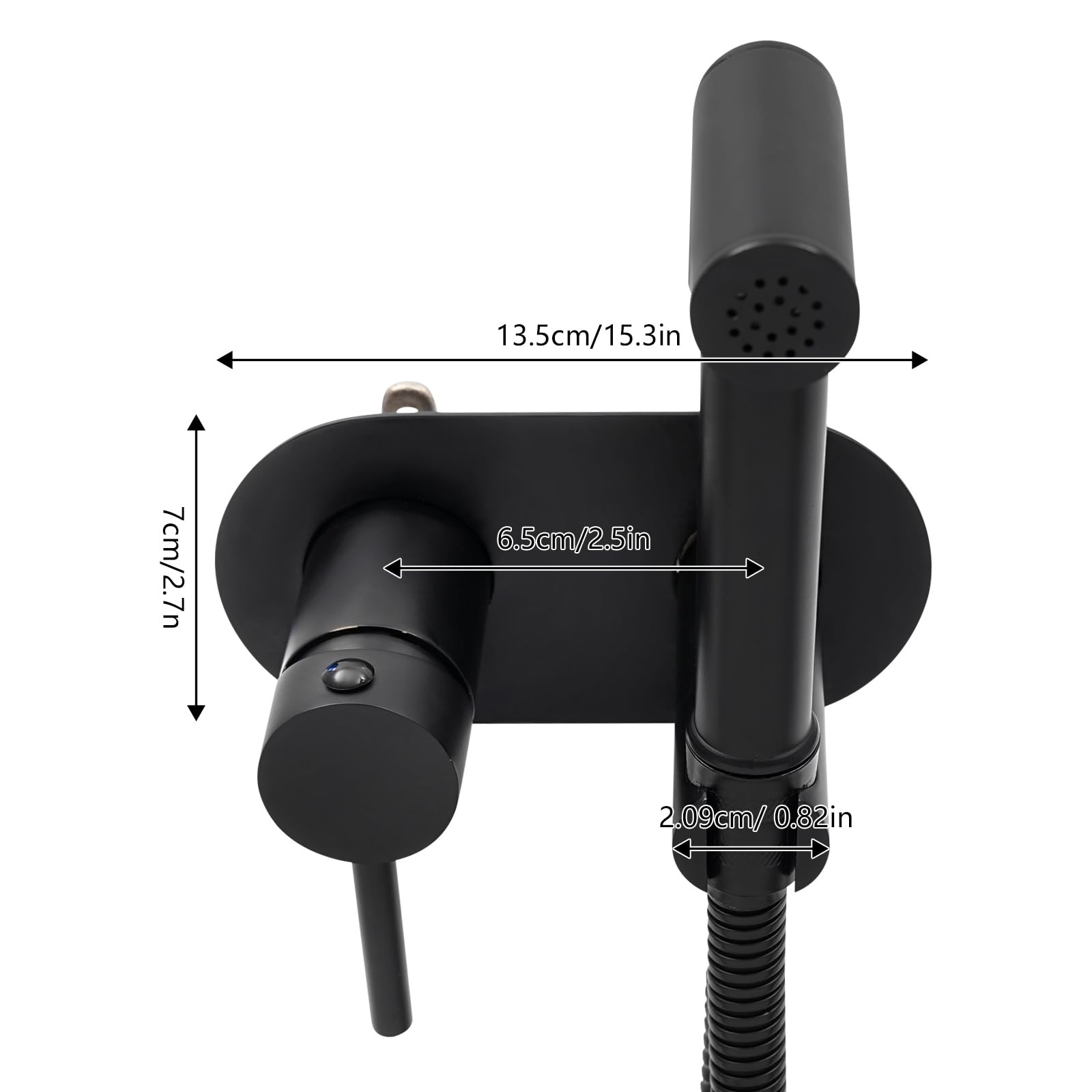 Unterputz-Dusch-WC-Pistole,UP-Dusch-WC-Aufsatzpistole für die Toilette,Druckverstärk-WC-Duschkopf Set,Einbausatz Druck-Bidetpistole mit Standard G1/2 Anschluss,für die tägliche Körperpflege (Schwarz)
