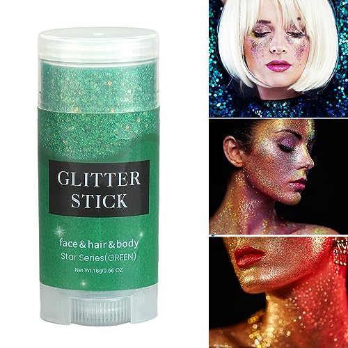Bastão de Glitter Corporal, à Prova D'água, Gel de Glitter Facial de Longa Duração, Lantejoulas Hol